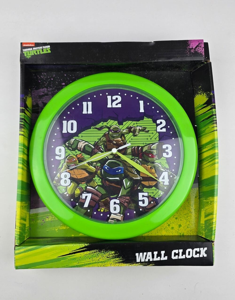 Nickelodeon TMNT 10" Wall Clock New in box Teenage Mutant Ninja Turtles